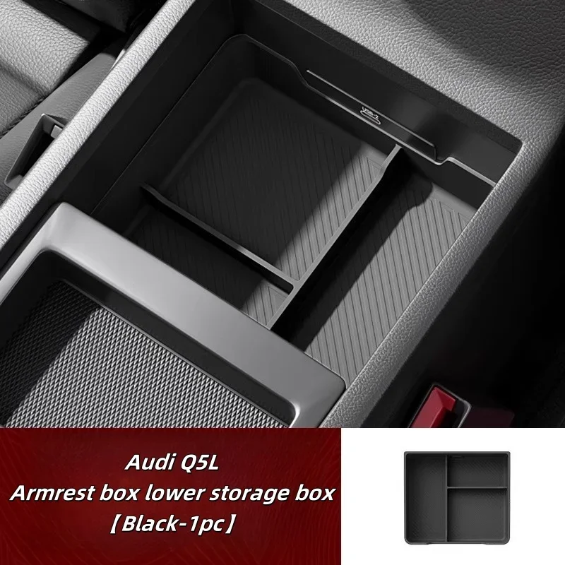 لأودي Q5 مسند الذراع صندوق صندوق تخزين سفلي 2018-2024 Q5/Q5sportback RSQ5 SQ5 صندوق تخزين من السيليكون اكسسوارات السيارات الداخلية #6