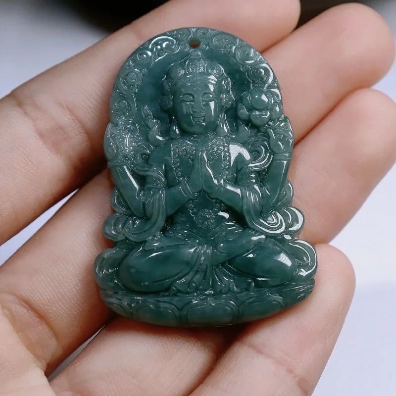 Natural Jadeite Thousand Hands Guanyin Jade Pendant Pendant