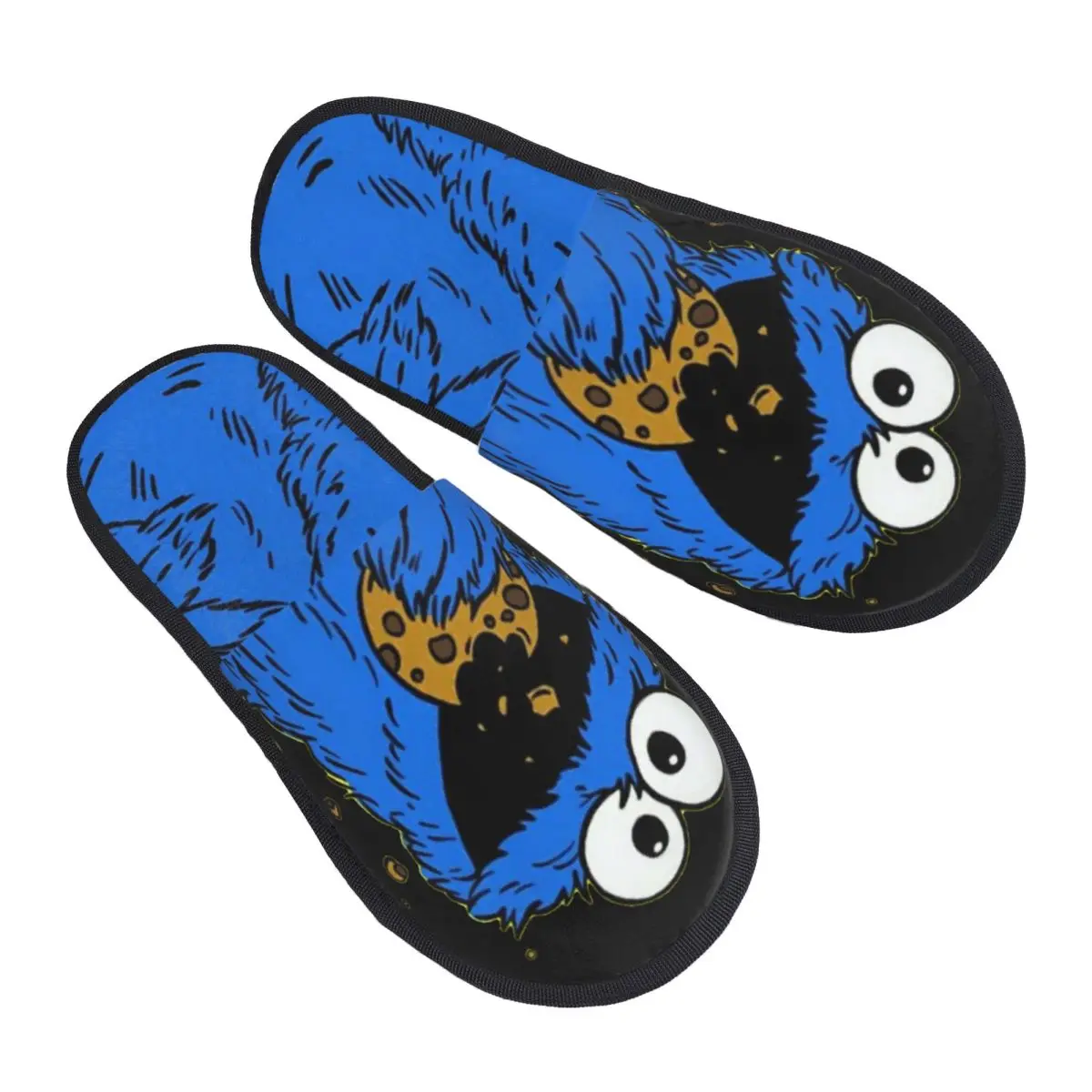 

Домашние тапочки на заказ Cookie Monster с телевизионными программами, женские уютные тапочки без шнуровки из пены с эффектом памяти, спа-тапочки