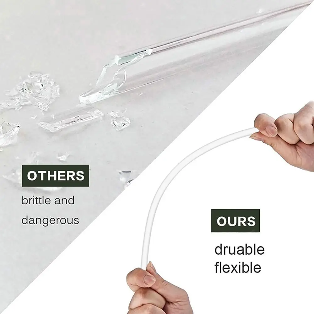 1Sets Durable Straight Plastic Straws with Brush 9mm Cup Straw Drinking Reusable Replacement Straw