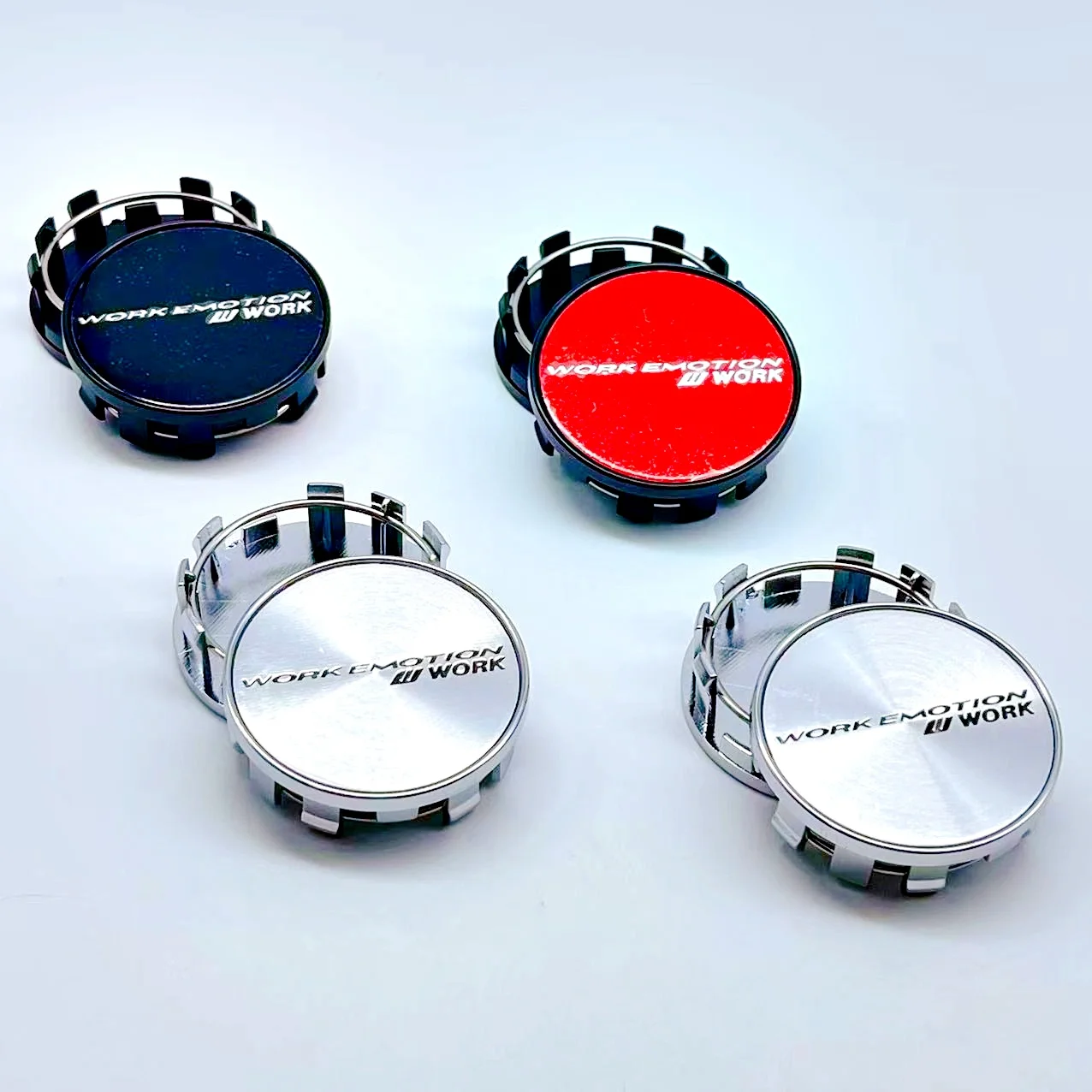 

4pcs/lot 54mm WORK EMOTION Car Wheel Center Hub Rim Cap Styling Cover Emblem Badge covers sticker Decals Styling accessories
