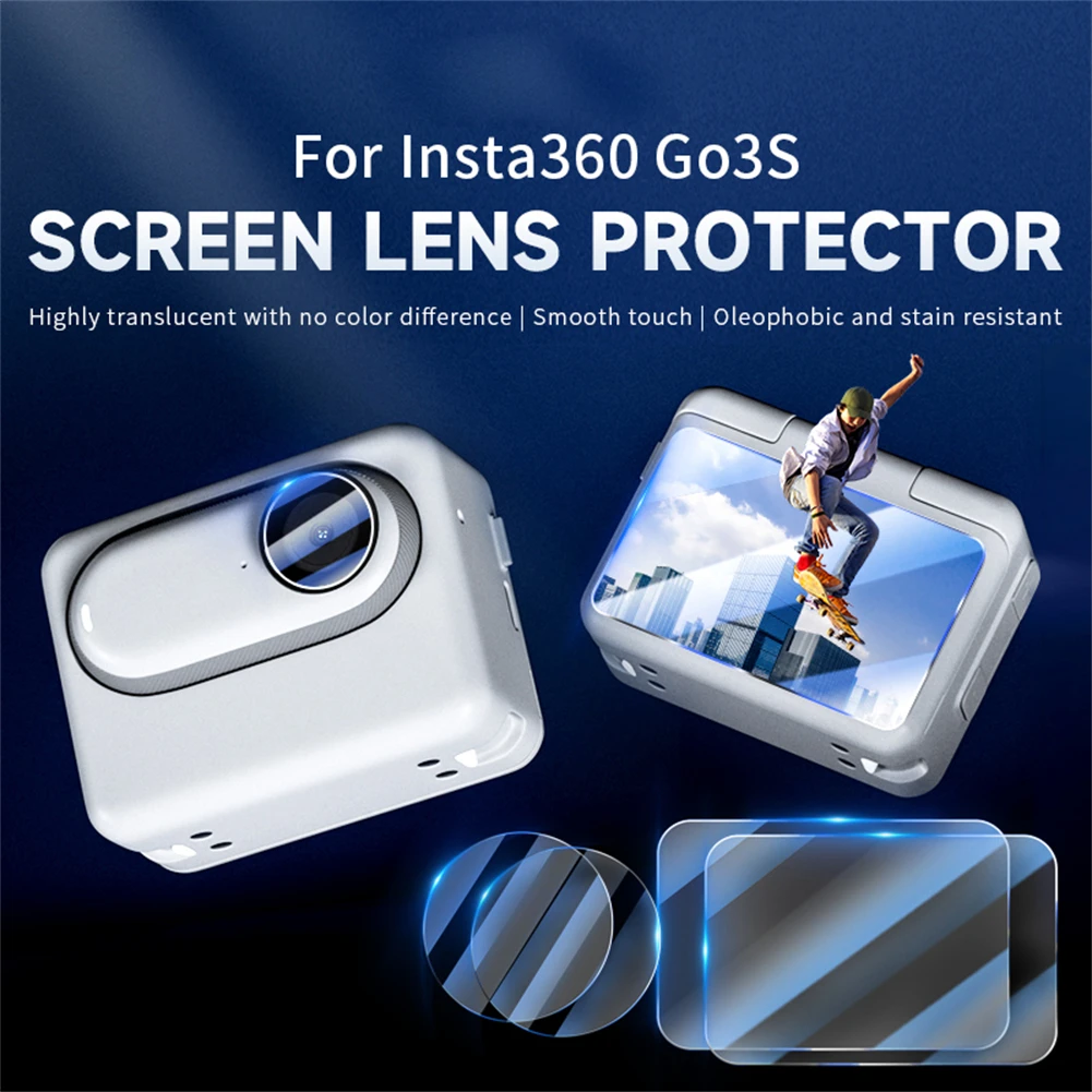 

Lens Screen Protector Compatible For GO3S Camera Accessories 9H Hardness Tempered Glass Ultra Clear Scratch Resistant