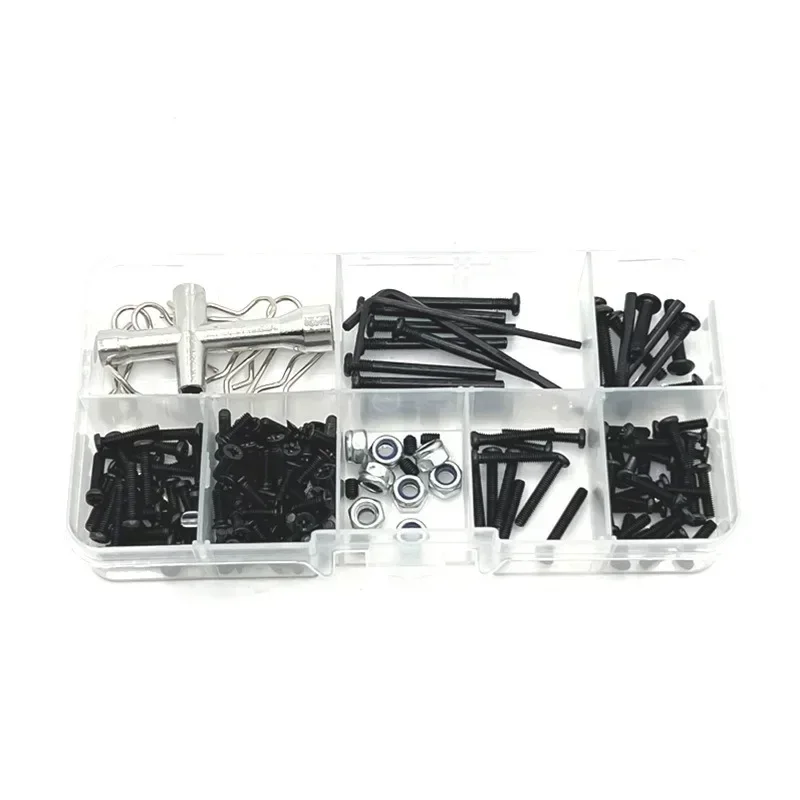 183 Pieces RC Car Screws Kits Hardware in Box Assorted for 1:14 14301 14302 14303 RC Car Crawler Model Truck Spare Part