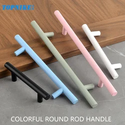 Wardrobe Door Kitchen Handles Bathroom Cabinets Drawer Handle Children Colorful Pink Blue Green White Knobs For Furniture
