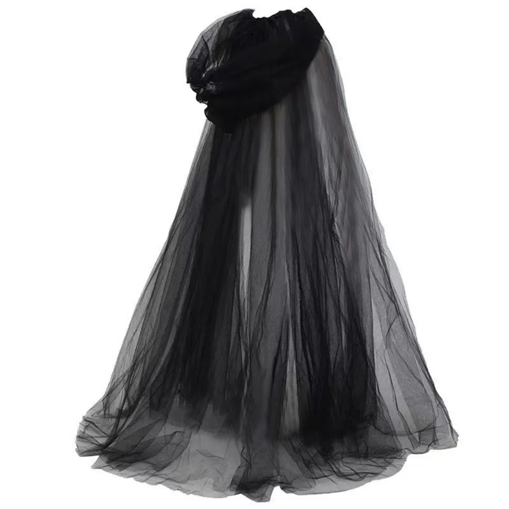 New Design with Oversized Hood Halloween Hooded Cloak Lace-up Vintage Overcoats Black Color Vintage Hooded Cape