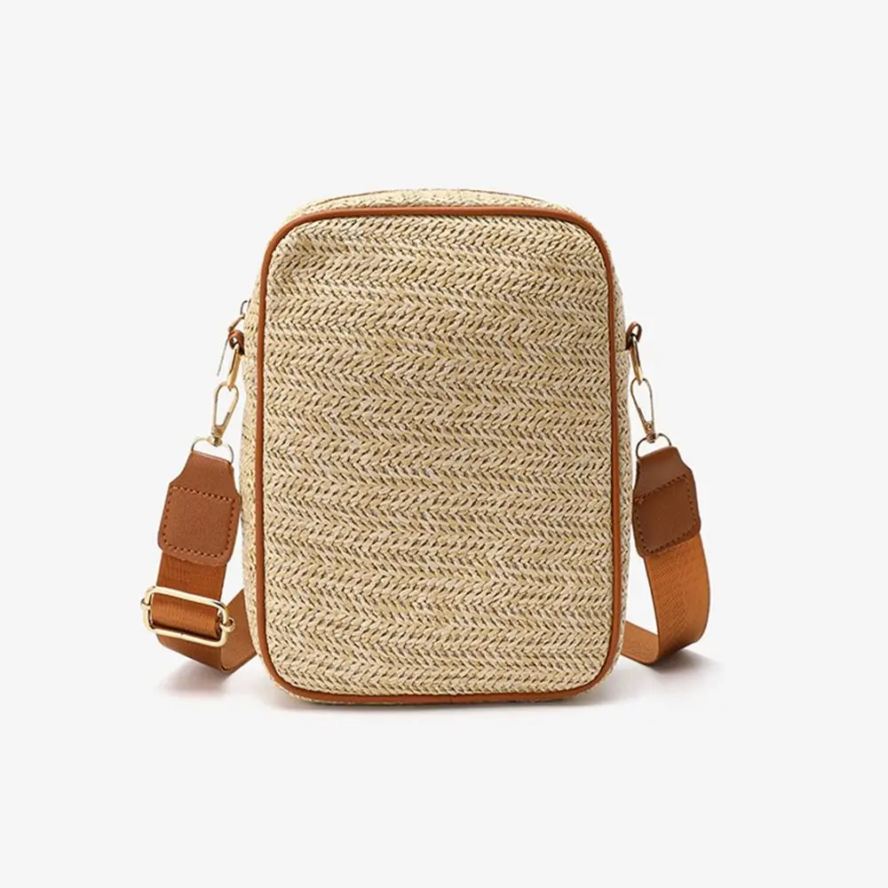 Straw Crossbody Bag Fashion Rattan Bohemian Shoulder Messenger Bag Handmade Braid Grass Woven Bag Summer