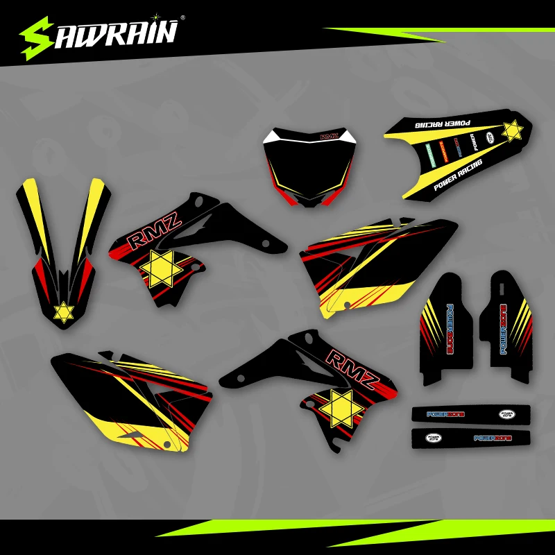 

Sawrain Motorcycle Graphics Backgrounds Decal Stickers Kits for SUZUKI 10-18RMZ250 02