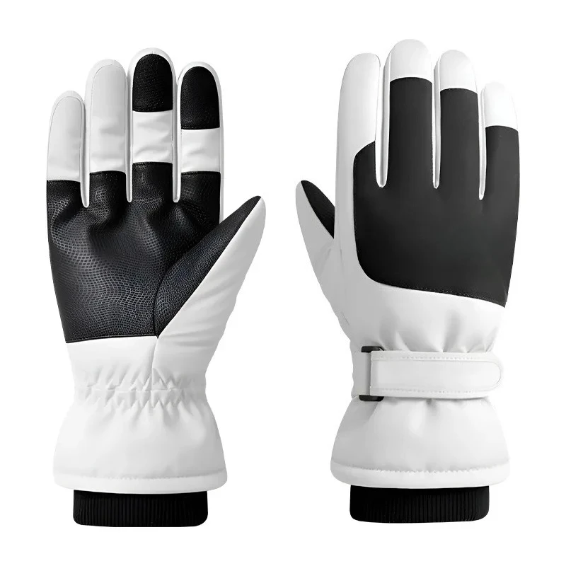 Adult winter ski gloves, men's and women's windproof protection, waterproof, piled and thickened, professional outdoor