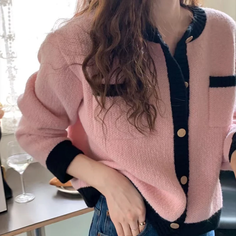 

Sweet Knitted Sweater Jaet Women's Loose Outerwear Single Button Cardigan Top Chic Autumn New Sle Comfortable Long Sve