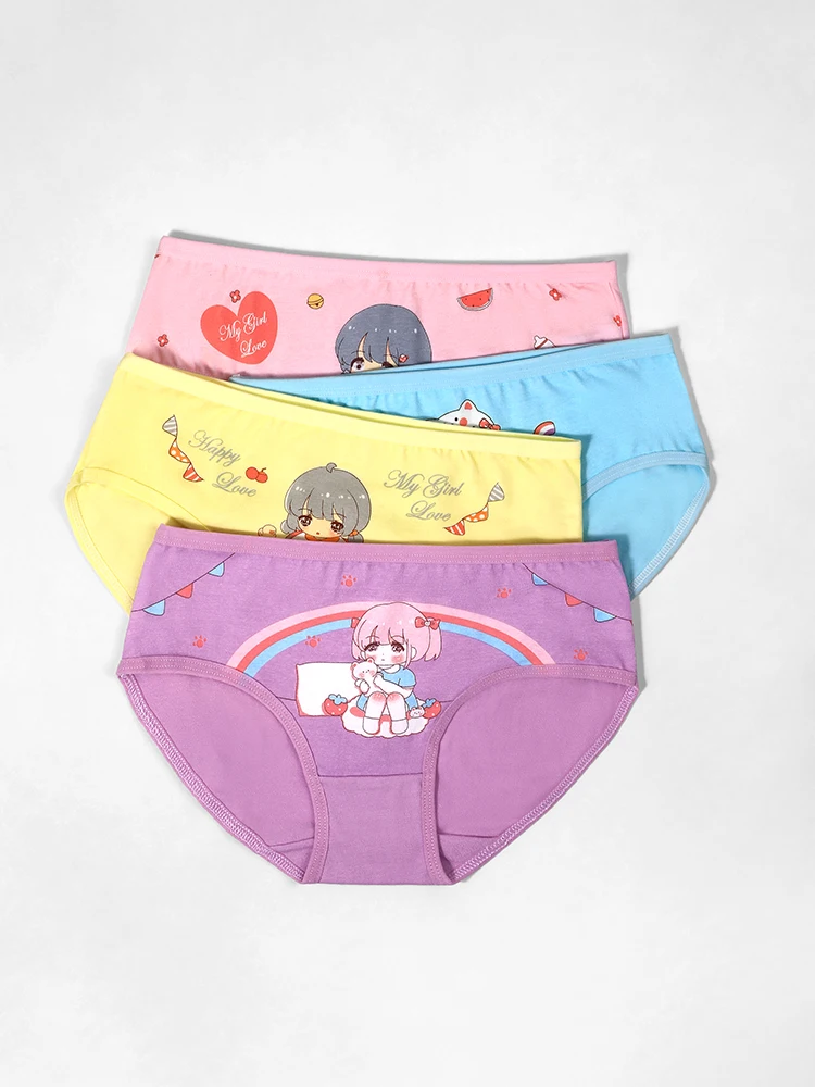 5PCSGirls' triangular cotton underpants that won't pinch the bottom, thin summer pants for children, big kids, small girls, baby