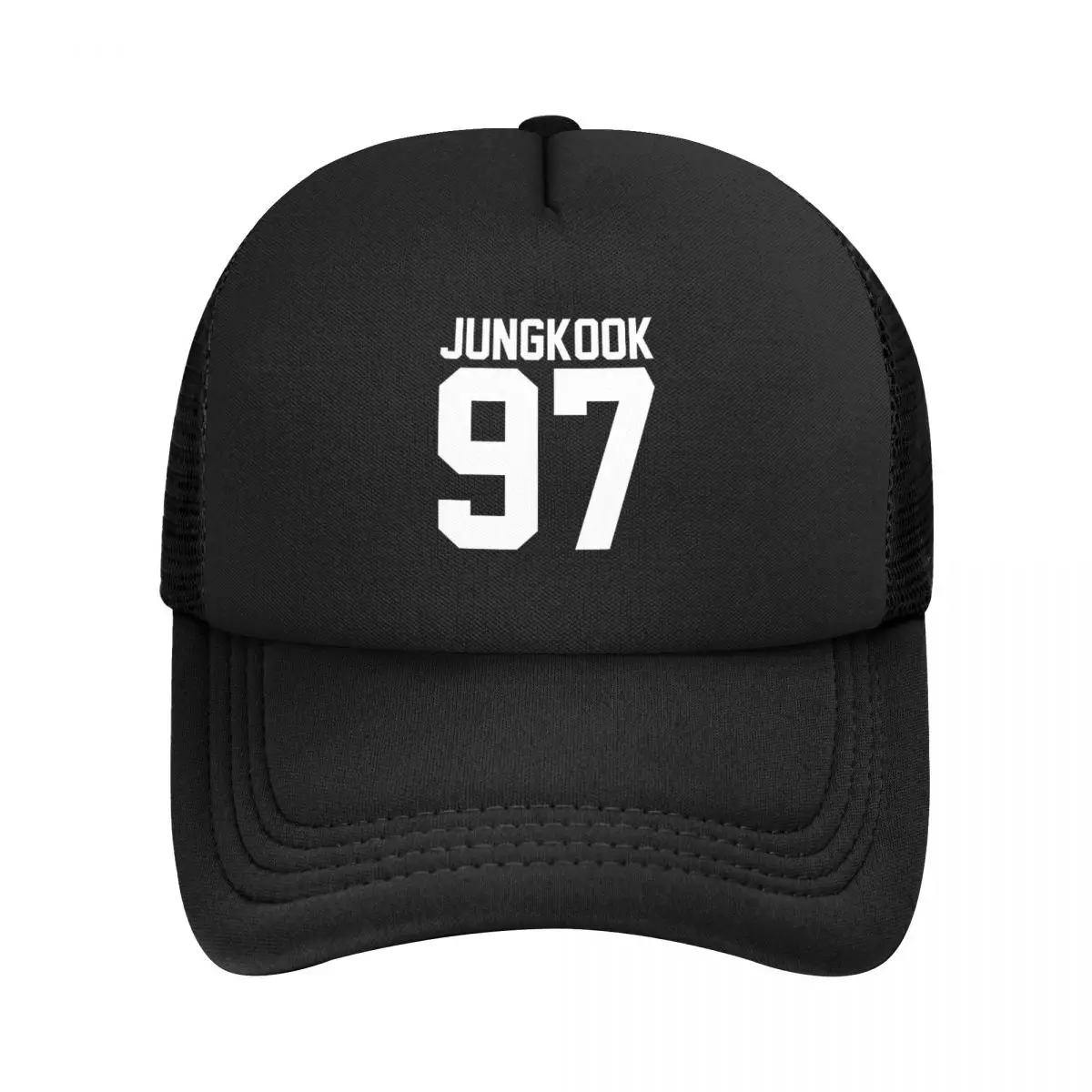 J-Jungkooks 1997 Kpop Singer Fans Mesh Foam Trucker Hat Leisure Summer Breathable Mesh-back Snapback Cap For Casual Wear