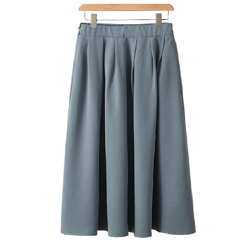 

Модная юбка миди с высокой талией, повседневная, для работы, брендовая, на пуговицах, женская одежда, летняя новинка, уличный стиль, из смесового хлопка