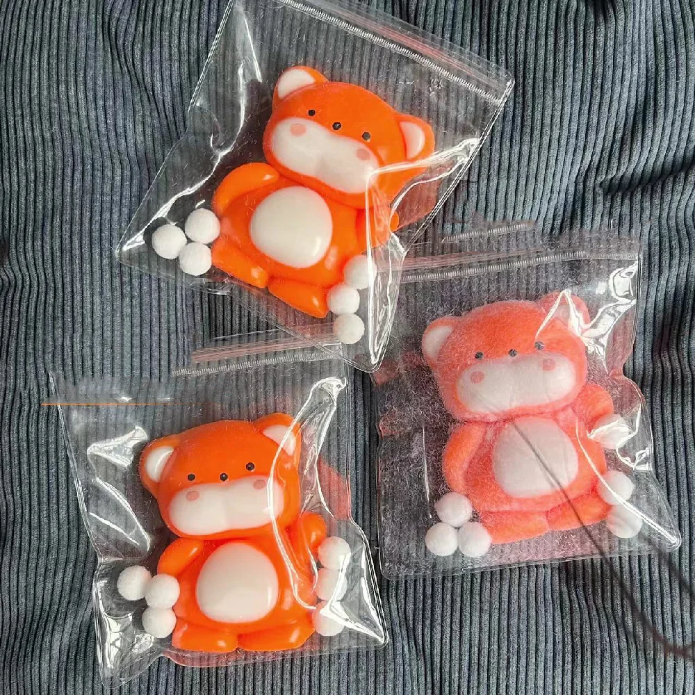 2024 Kawaii Cartoon Red Fox Adult Fidgeting Squishy Kids Toys Stress Relief Toys Slow Rebound Plush Fox Girl Birthday Cute Gifts