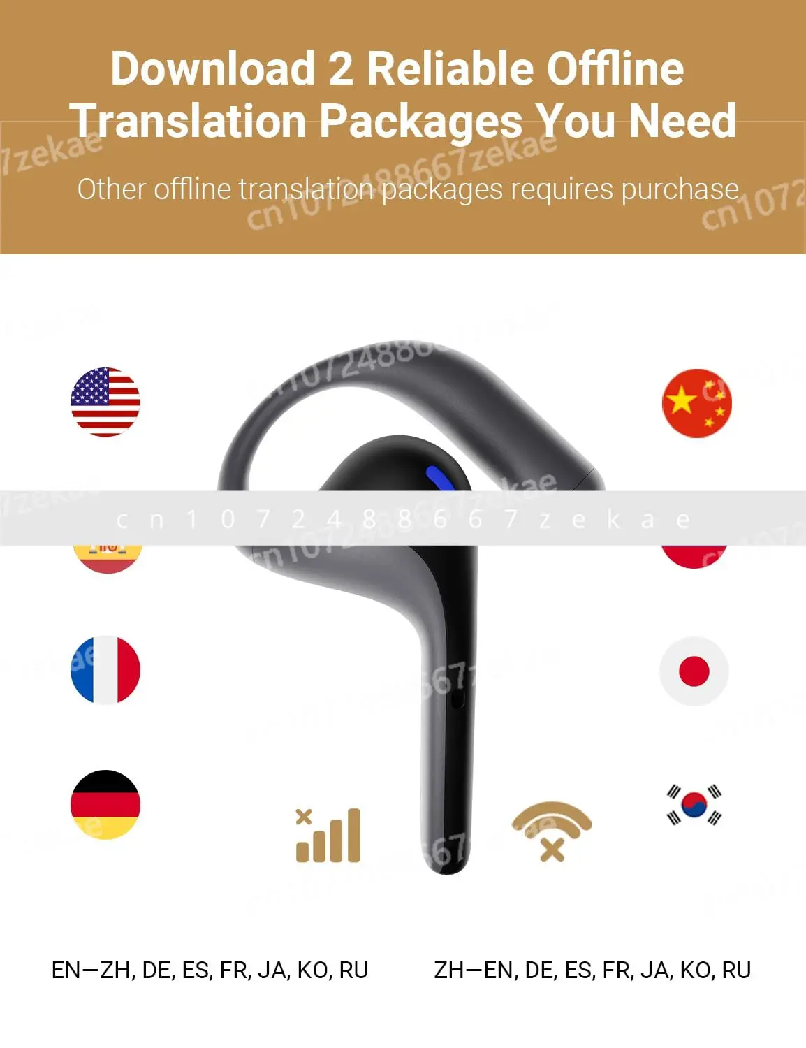 

Two Way Simultaneous Interpretation Headphone Device W4 Pro Artificial Intelligence Translation Headphone