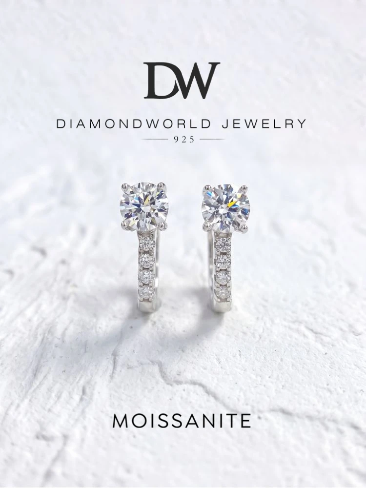 DWJ 0,5 ct echte zertifizierte Moissanit-Diamant-Jubiläumsohrringe für Frauen, Geschenk, 925er Sterlingsilber, original feiner Luxusschmuck
