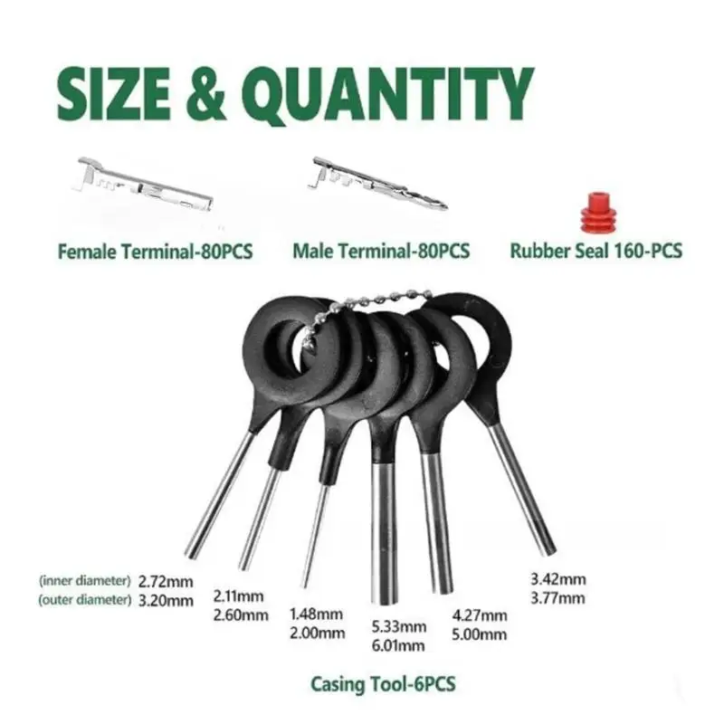 

652F 376Pcs Electrical Wire Connector Terminals Plug Car Replacement Seal Socket