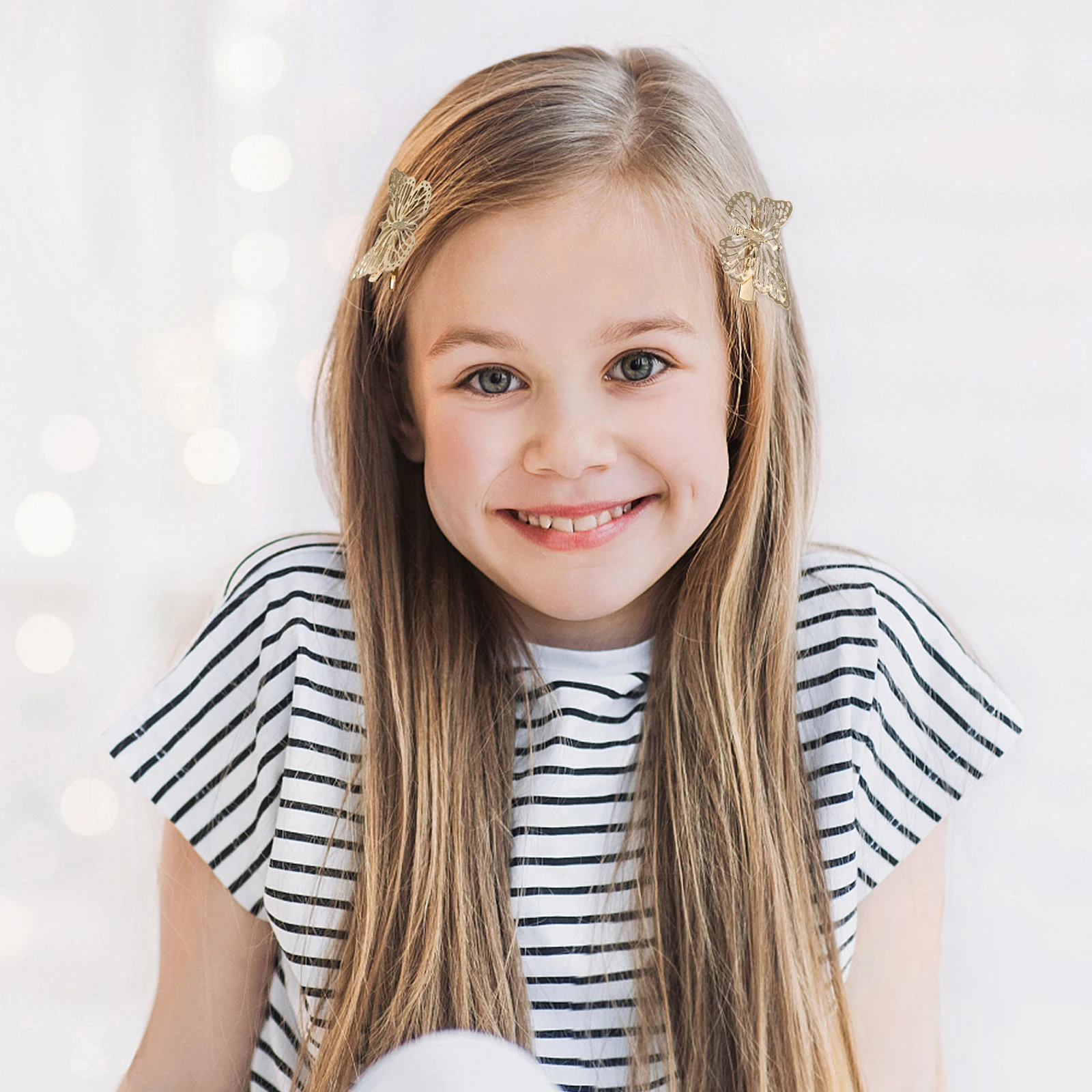 

12pcs Metal Butterfly Hair Clips Golden Accessories for Daily Wear Festival Party Women Hollow Design Elegant Hairpins