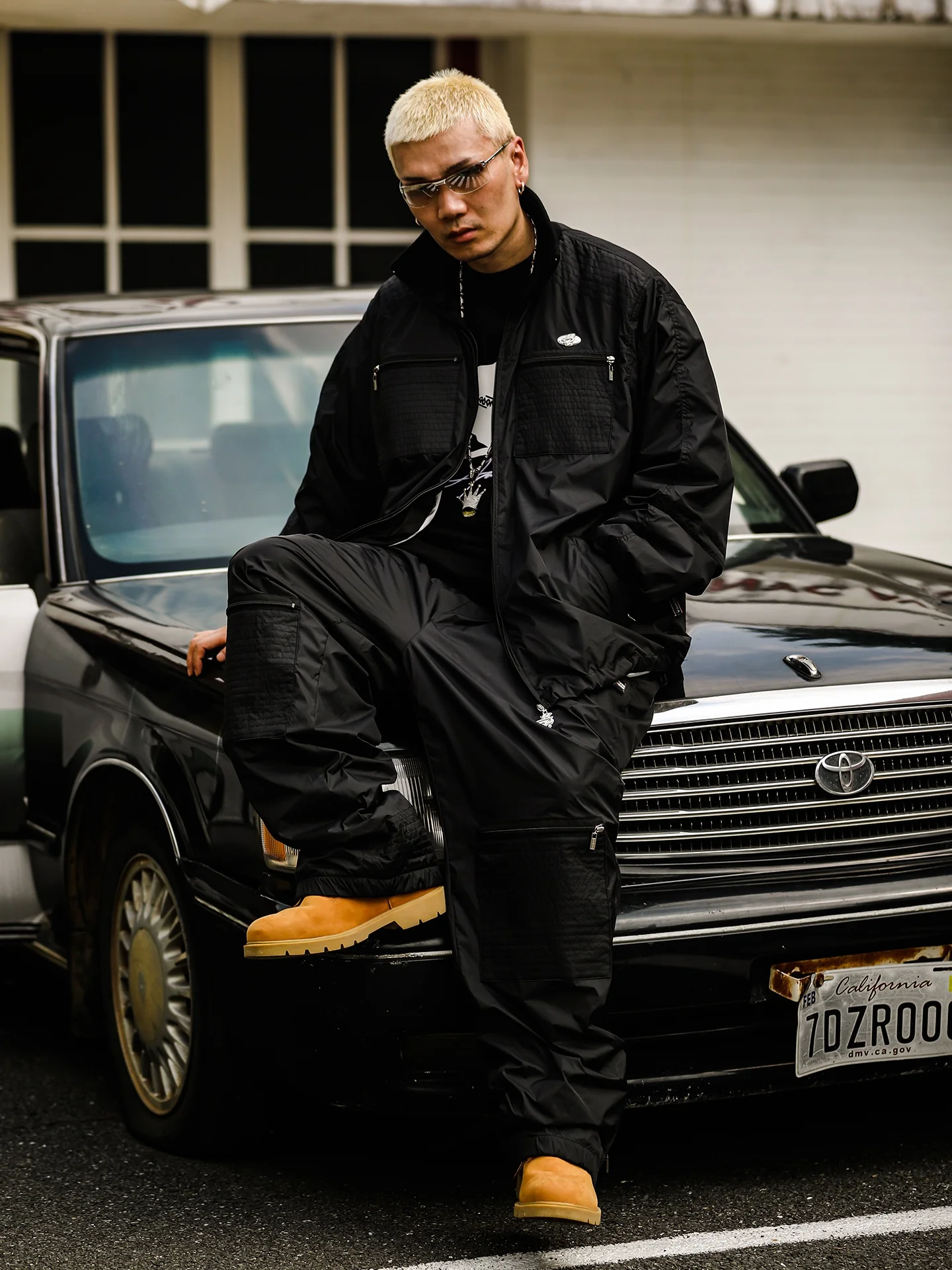 

ACUSA Street Hip Hop East Coast Hardcore 30 Lightweight Fabric Multi-Pocket Zipper Windproof Elastic Waist Workwear Long Pants