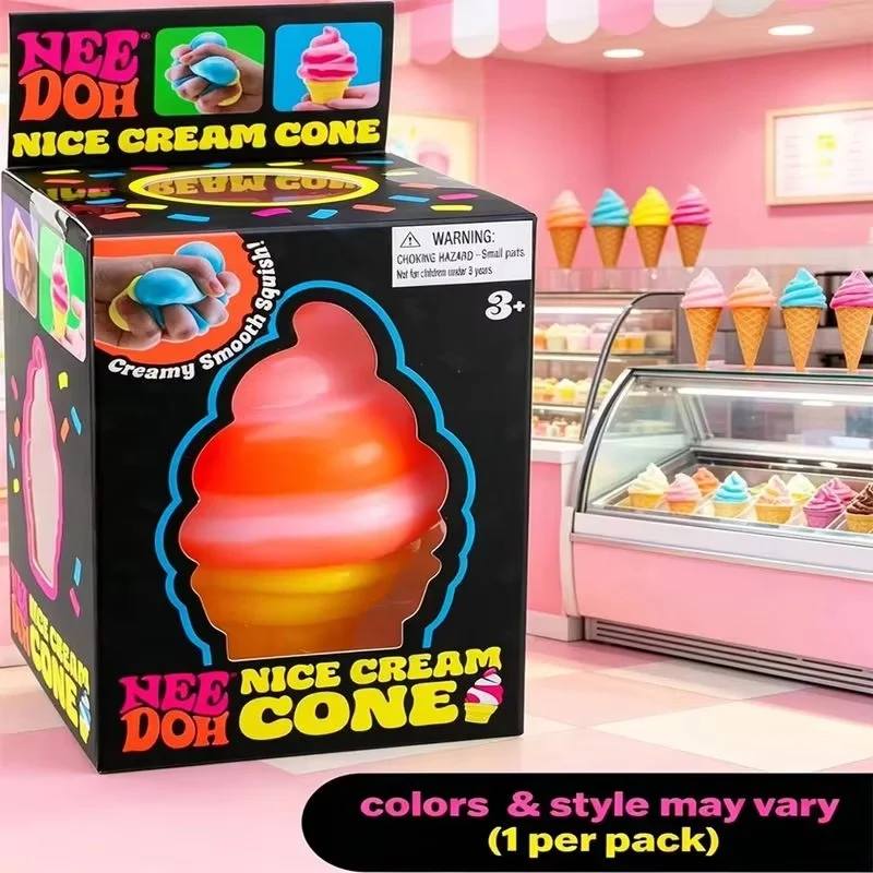 New Schylling NEEDOH Ice-Cream Sensory Toys Stress Relieving Blocks Pinching Relieving Puzzle Solving Venting Children Souvenir