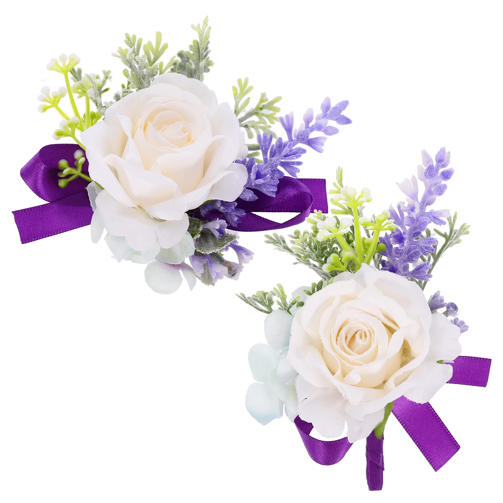 

1 set Artificial Flower Bridal Corsage Set Bright Color Wedding Decor Bridesmaid Boutonniere Wristlet Dress Accessory