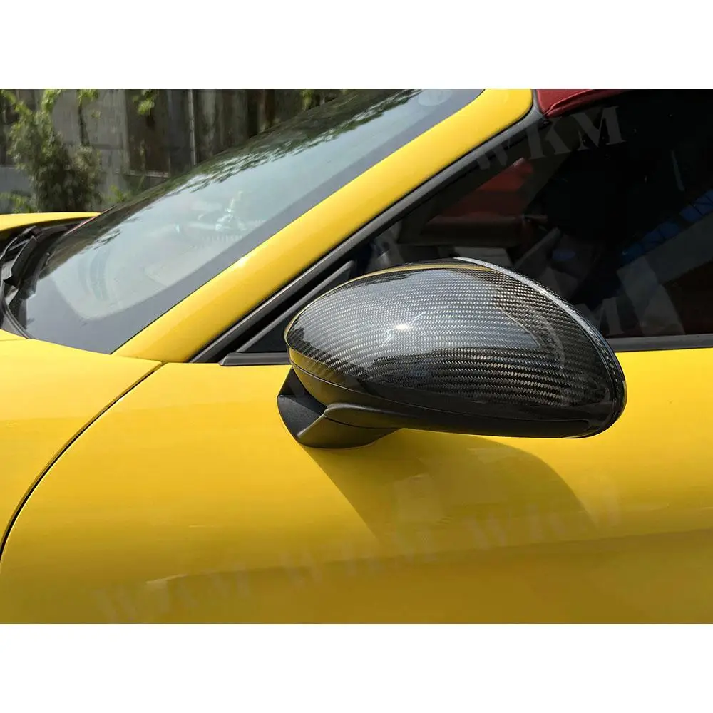 

Dry Carbon Fiber Door Side Rearview Mirror Cover Trim Shell Covers Sticker For Porsche 718 982 2016-2021 Car Styling