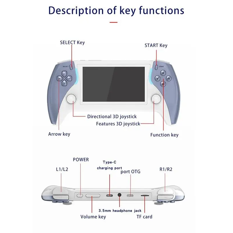 PROJECT X PRO Handheld Video Game Console 64G+15000 Games 4.3-Inch Display 3D Stereo Sound Support 20+Simulators C