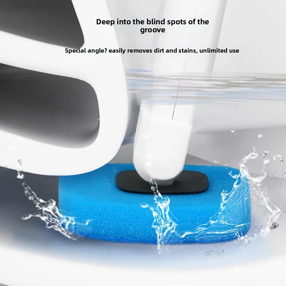 

Plastic Disposable Toilet Brush Sponge Head Hygienic Toilet Cleaning Brush with Base Wall Mounted Toilet Scrubber