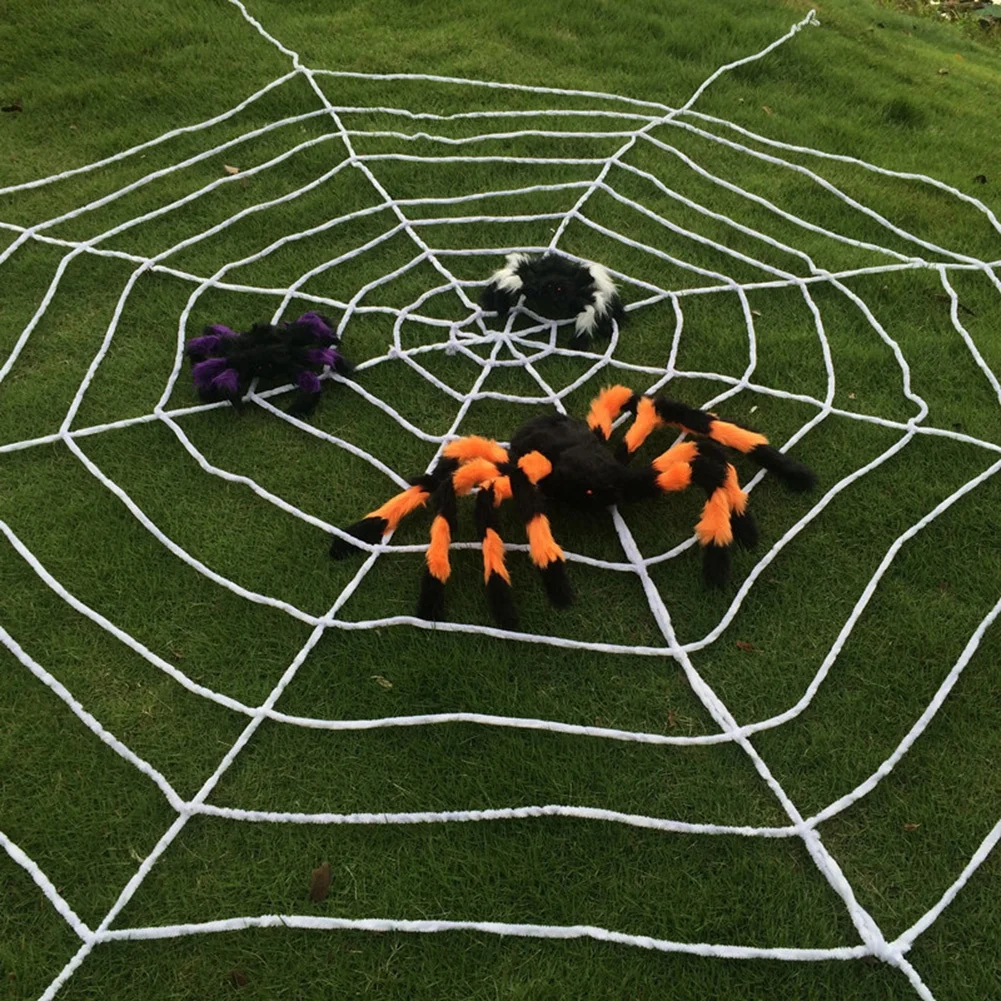 Halloween Spider Web Giant Spider Web Decoration Black White Giant Stretchy Cobweb Party Bar Haunted House Home Decoration