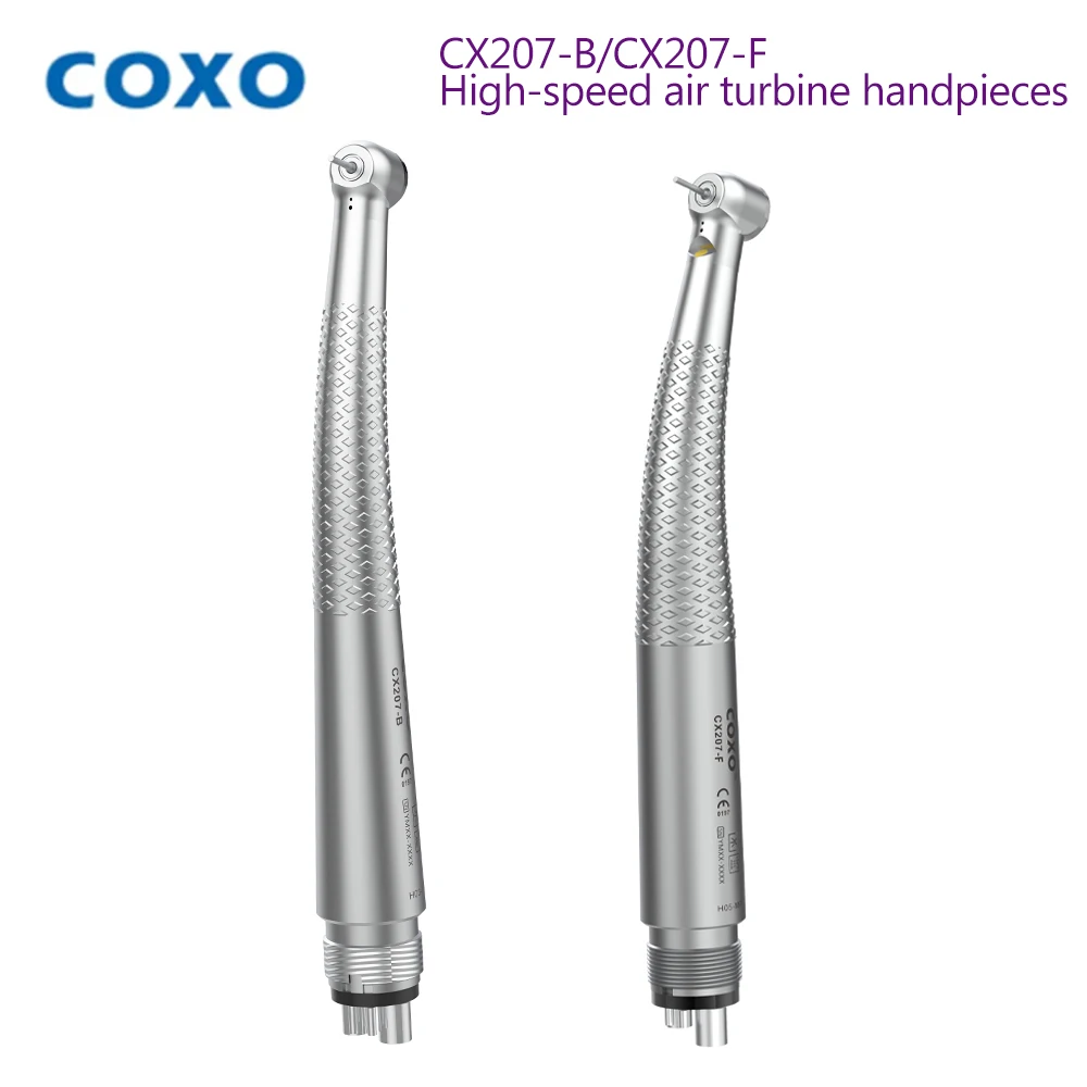 COXO CX207-B/CX207-F High-speed air turbine handpieces, 1-way spray mini-head with LED, dental tools designed for kids