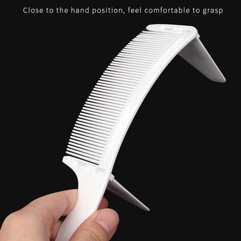 # 1 pieza Peine de corte curvo para barbería y peluquería, para cortapelos y rasuradora, con regla, antiestático, tipo flat top, cepillo de peluquería