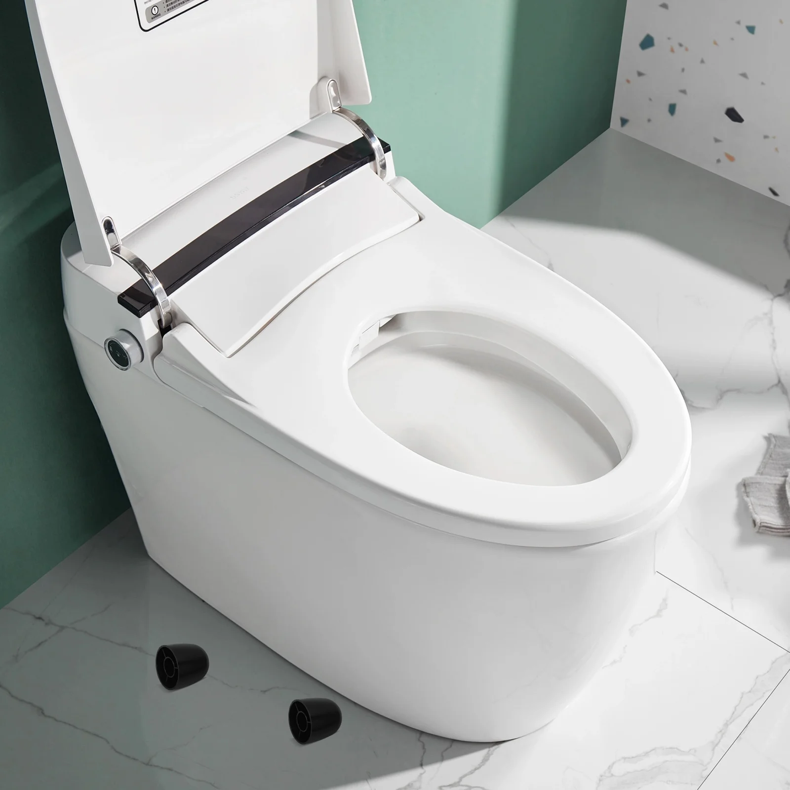 

4 Pcs Toilet Accessory Decorative Bolt Caps Cover Replacement Black Covers for Base