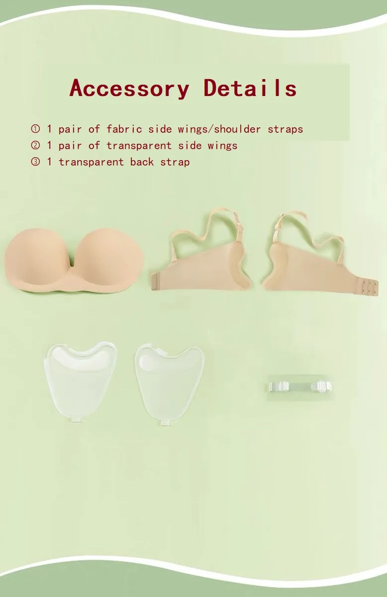 Inflatable Bra, Massager Gather Invisible Chest Patch, Fake Breast Boobs, Upper Support, Strapless Underwear,Implant Transgender