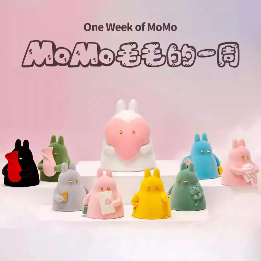 MoMo One Week of Momo Artist Series Blind Box Mystery Box Toys Kawaii Figure Surprise box Desktop Ornaments Girl Gift Collection