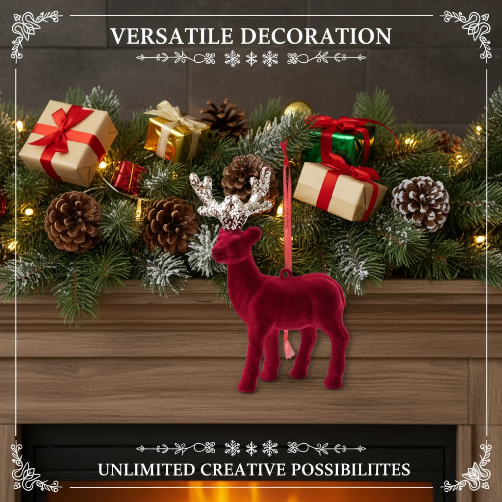 Christmas Garden Decoration White Snowflake Metal Reindeer Ornament Set with Bow for Outdoor Lawn Holiday Scene Display