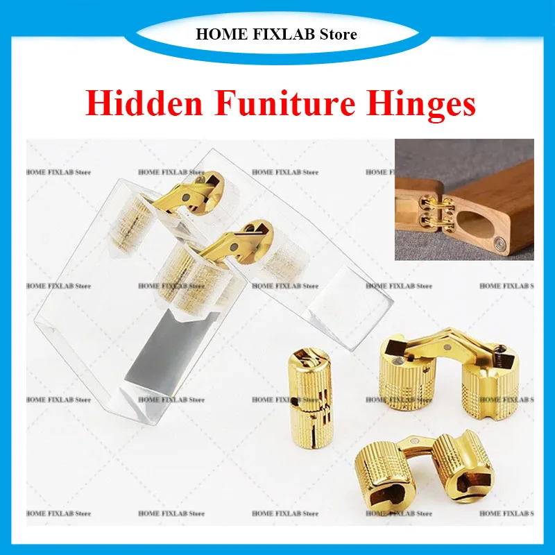8mm-18mm Furniture Small Hinges Cylindrical Hidden Cabinet Concealed Invisible Hinges Hidden Hinges for Cabinet Gift Box Crafts