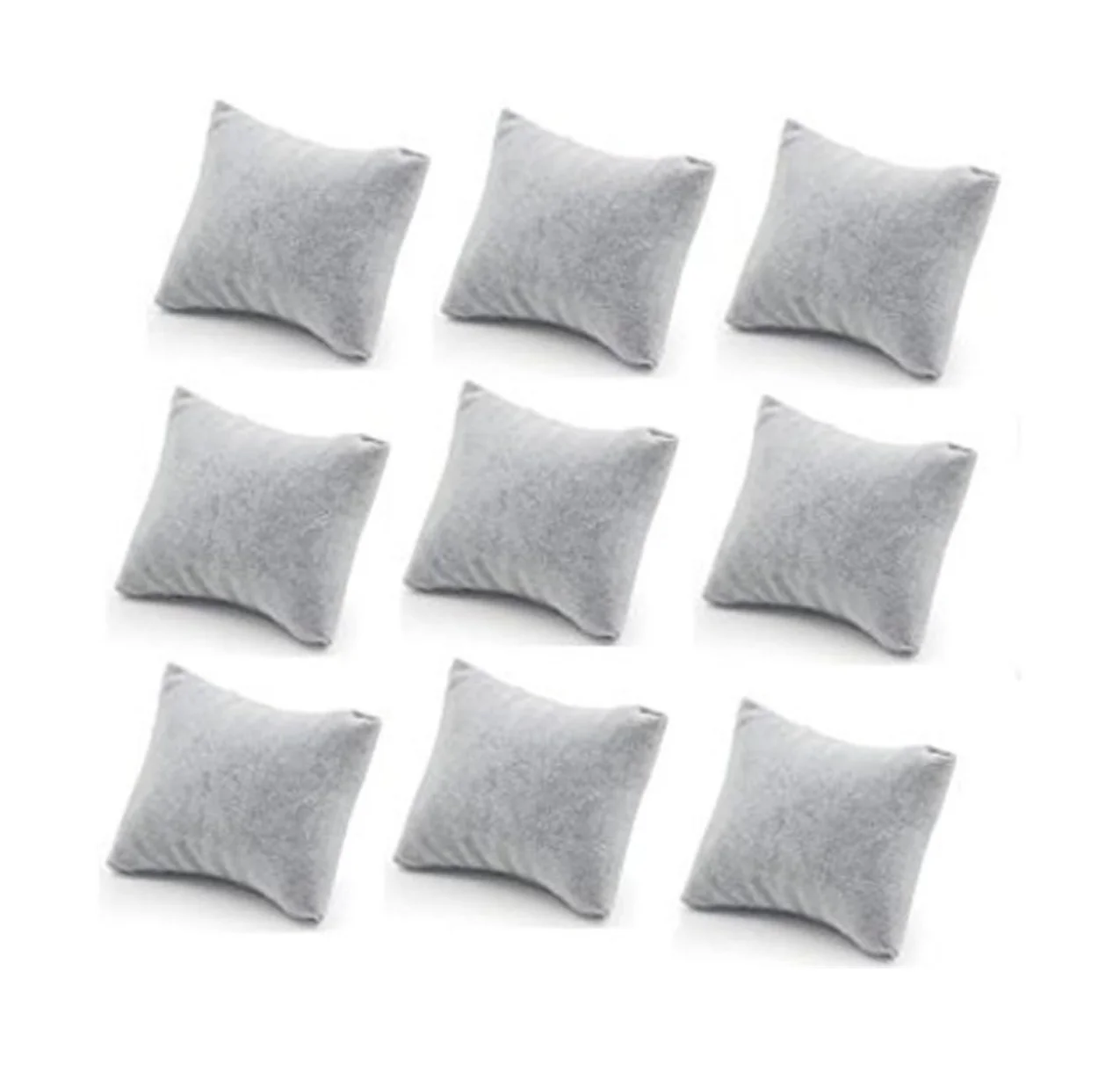 ブレスレットと時計用のベルベット枕,ディスプレイ,グレー,6個