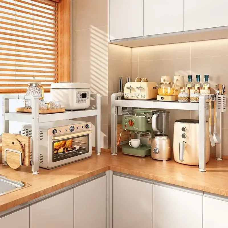 

Adjustable Oven Rack Expandable Double-Layer Kitchen Storage Shelf Rice Cooker Oven Spice Organizer Multi-Layers Storage Shelf