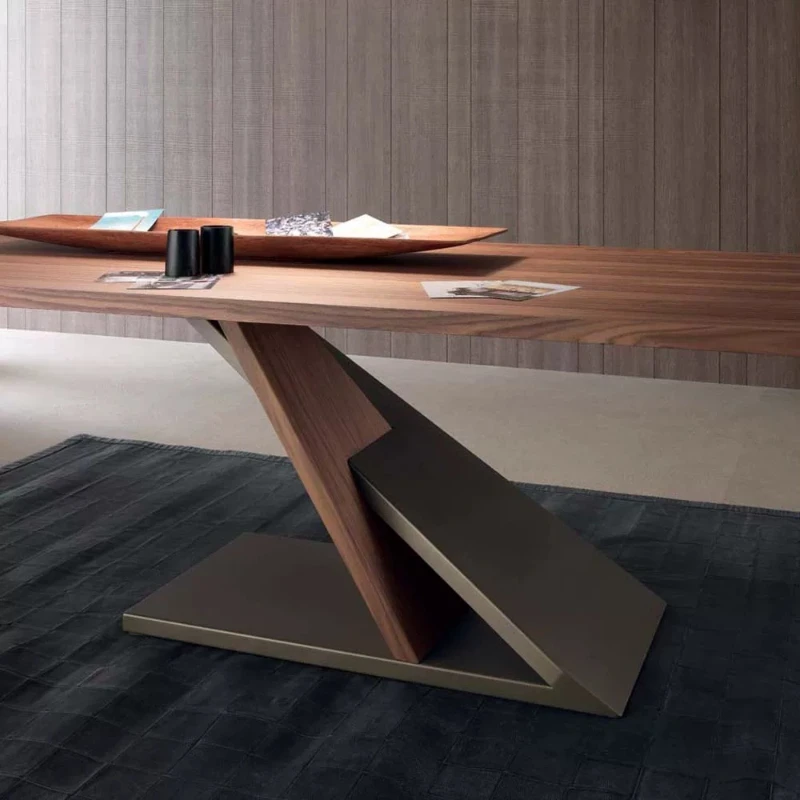 Minimalist Modern Conference Table Solid Wood Long Table Home Study Desk Designer Workbench Light Luxury Office Desk Furniture
