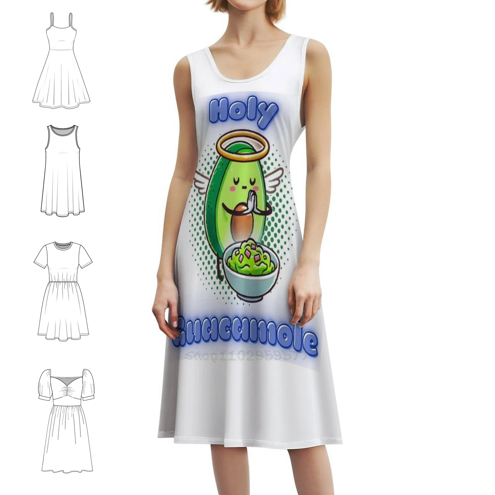 Holy Guacamole-vestido informal estilo Hip Hop para mujer, ropa con estampado gráfico para fiesta y Club, aguacate, Guacamole, comida, fiesta divertida