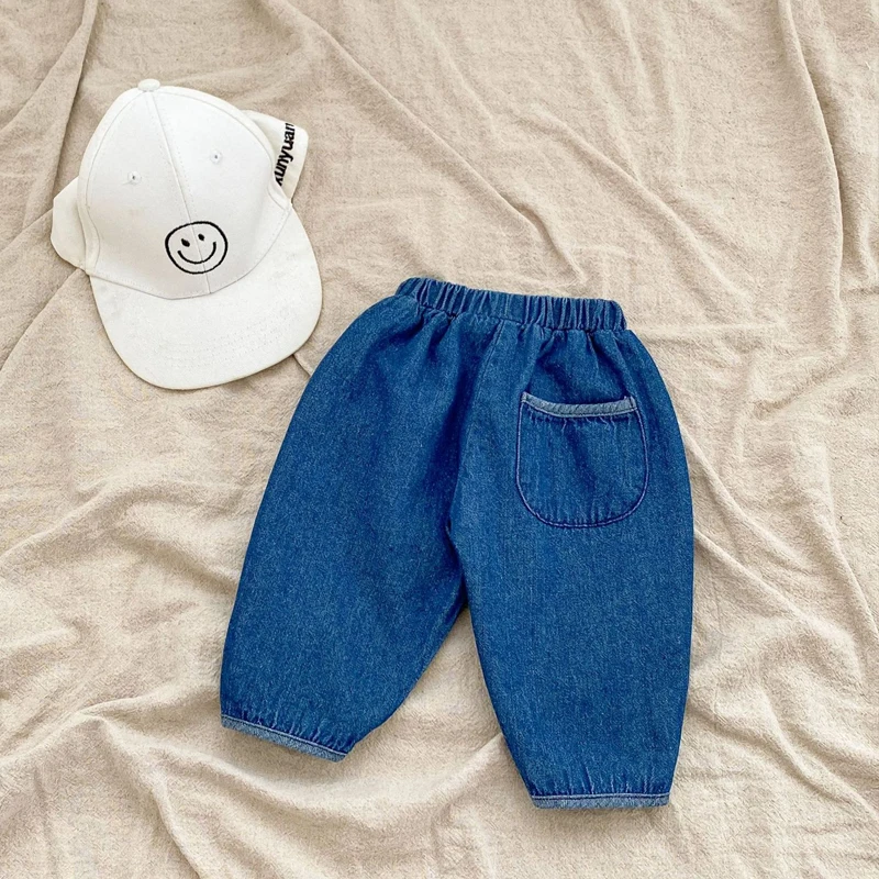 New autumn baby pants, 0-3 year old baby girl cotton denim fashion trend denim radish long pants