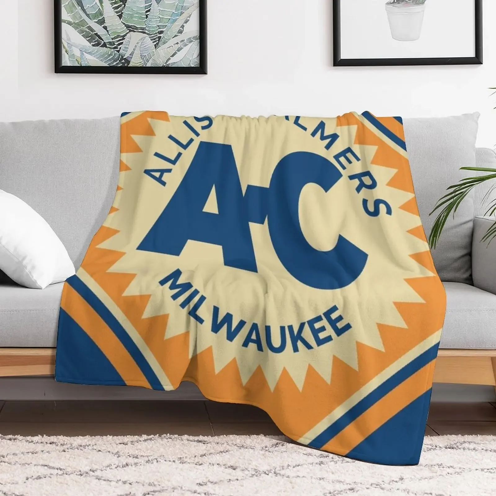 Allis Chalmers retro logo Throw Blanket Vintage blankets and throws Plaid on the sofa Weighted Blankets