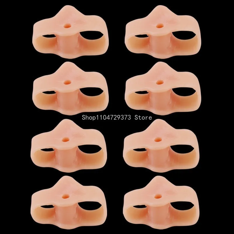 1 paar Silikon Zwei Loch Zehenspreizer Gel Fuß Finger Schutz Bunion Orthopädische Hallux Valgus Schutz Haarglätter Pediküre