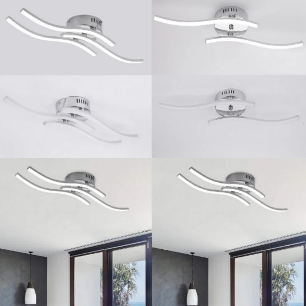 

24W LED Modern Ceiling Lamp For Living Room Bedroom Interior Lighting Kitchen Forked Shaped Design Ceiling Lights Chandelier