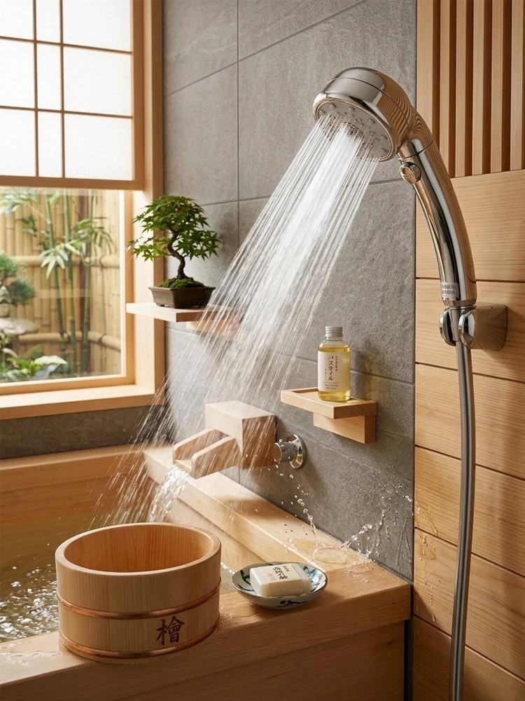 Nano-Bubble Shower, 5 Modes, Handheld Water Stopper, Pressure Boosting Function, Water-Saving Design Shower