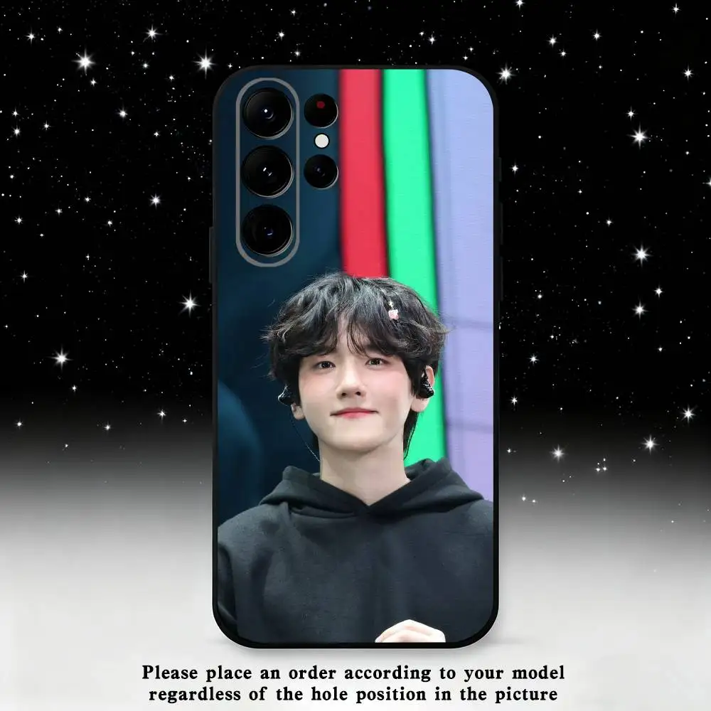 B-baekhyun-N Capa de telefone para Samsung S25, S24 Ultra, S20, S30 plus, S22 plus, S23, S30 Ultra 5G Silicone Preto Shell