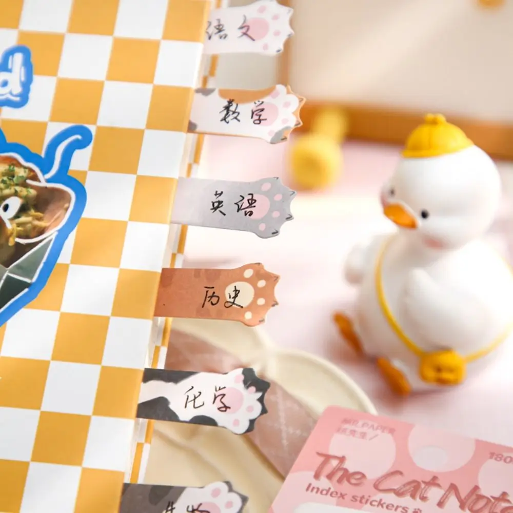 Scrapbooking Memo Pad Cat Index Sticker Meow Creative Kitty Index Dividers Label Posted Cat Paw Sticky Note Office