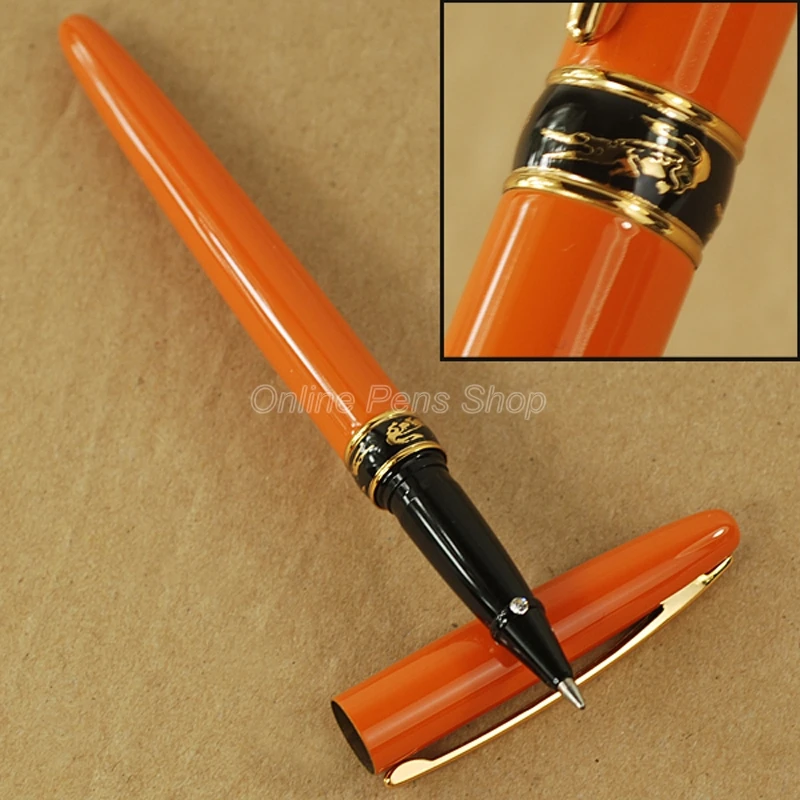 

Crocodile 215 Brand New Metal Writing Pen Orange Roller Ball Pen