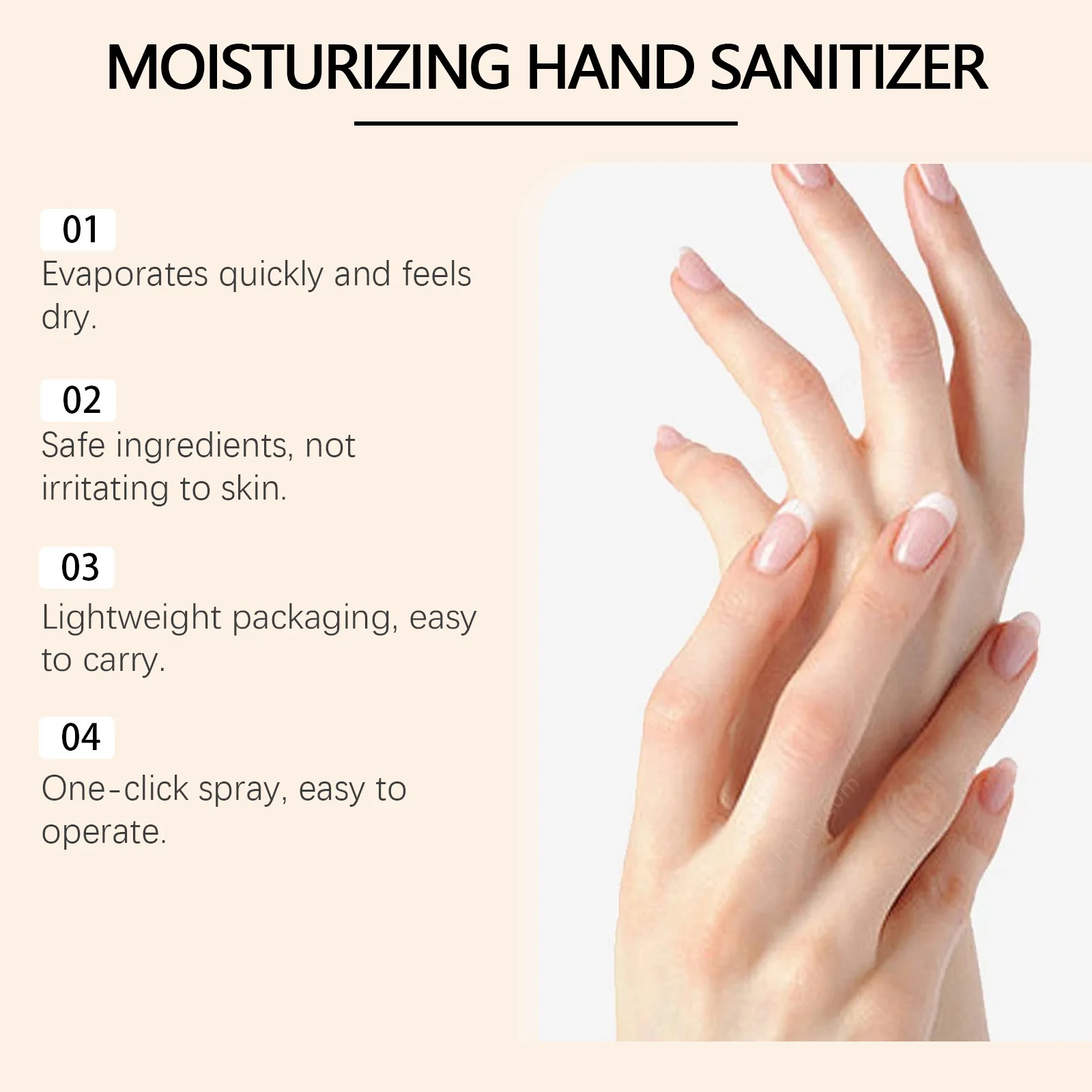 Portable Hand Sanitizer Spray - Gentle Cleansing with Lasting Fragrance Convenient Daily Moisturizing Refreshment for On-the-Go