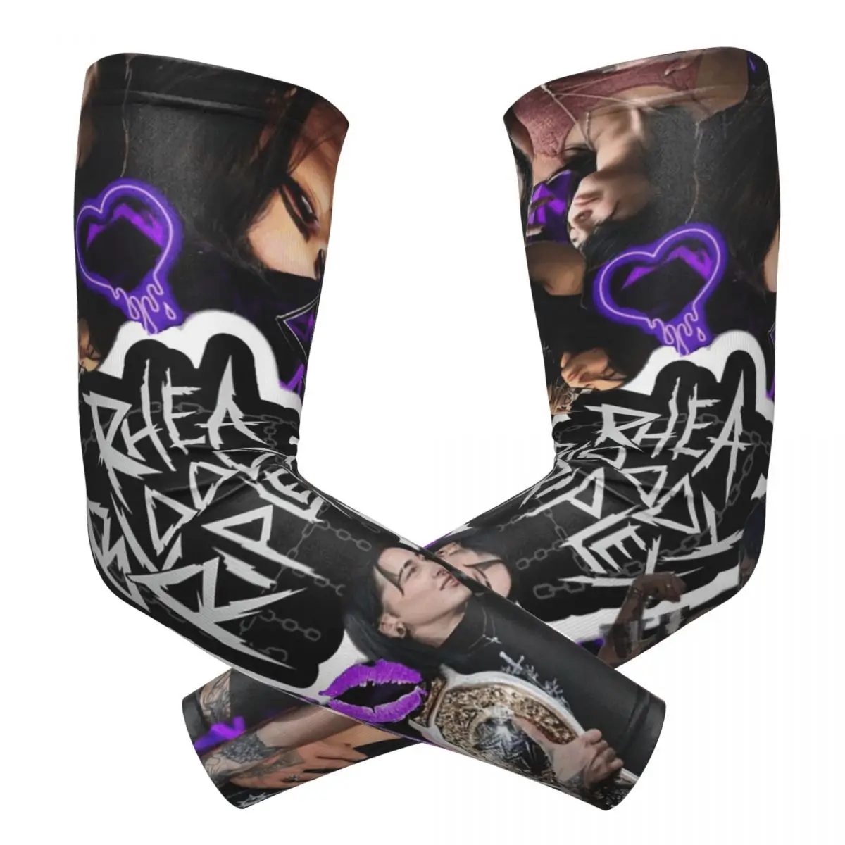 WWE Rhea Ripley Outdoor Arm Sleeves Sun UV Protection Cover Summer Cycling Tattoo Sleeves