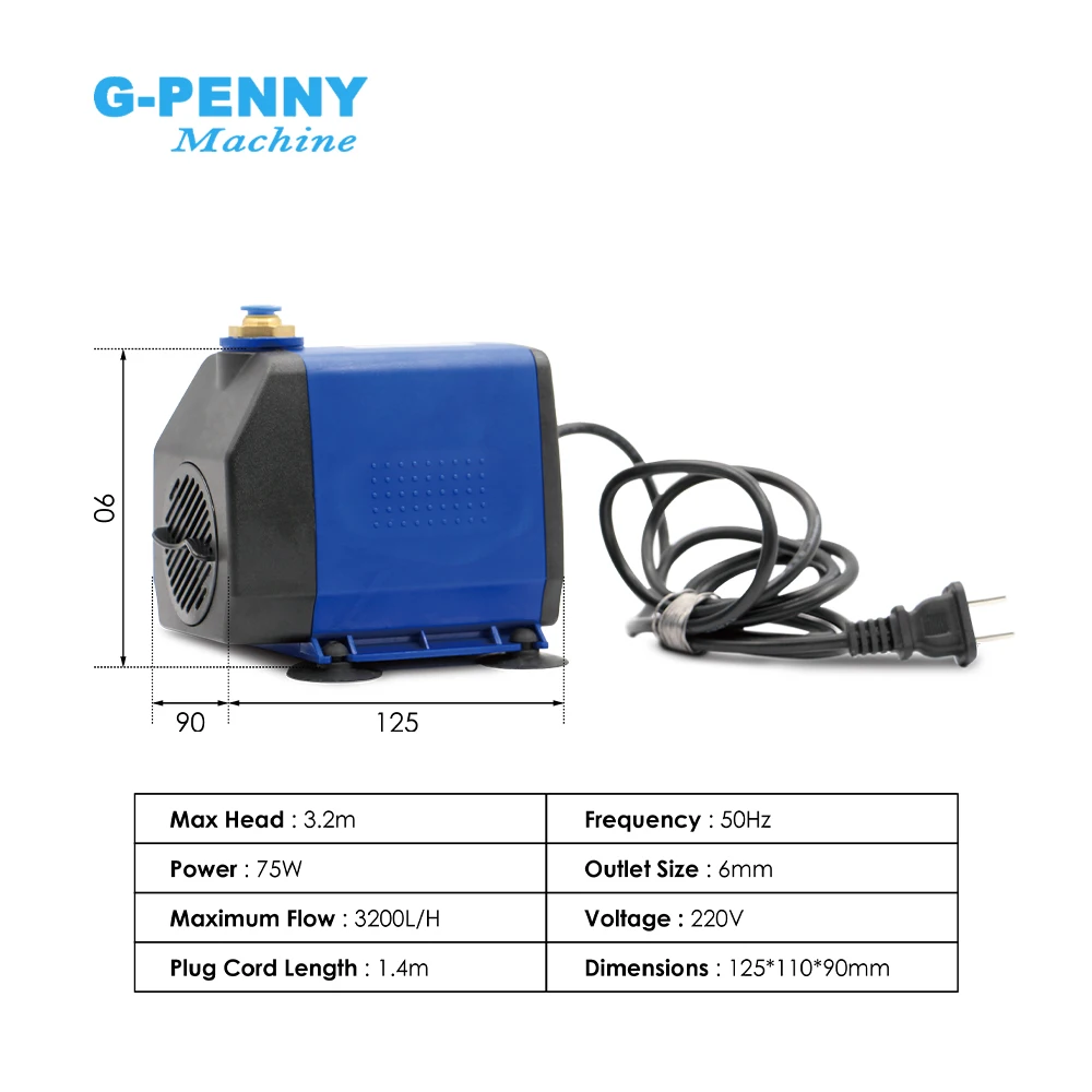 Imagem -04 - G-penny 0.8kw Kit de Eixo Refrigerado a Água 800w Er11 Rolamentos d = 65 mm & hy 1.5kw Unidade de Frequência & Suporte 65 mm & Bomba de Água 75w